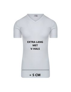 Beeren Heren Extra lang T-shirt met V-hals M3000 Wit