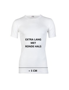 Beeren Heren Extra lang T-shirt met O-hals M3000 6Pack Wit