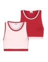 Beeren Meisjes Mix&Match Topje L.Roze/D.Rood 2Pack