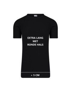 Beeren Heren Extra lang T-shirt met O-hals M3000 Zwart