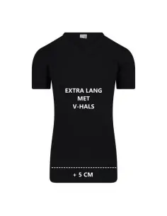 Beeren Heren Extra lang T-shirt met V-hals M3000 Zwart