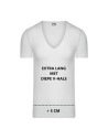 Beeren Heren Extra lang T-shirt met diepe V-hals M3000 Wit