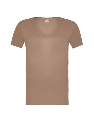 Beeren Heren T-shirt Diepe V-Hals Green Comfort M181 Natural