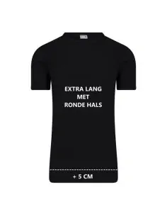 Beeren Heren Extra lang T-shirt met O-hals M3000 6Pack Zwart